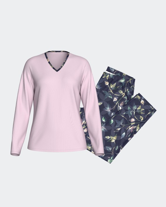 Women's pyjama with floral print in Modal