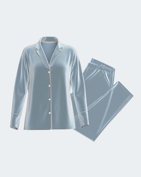 Women's velvet pyjama in Cotton Modal