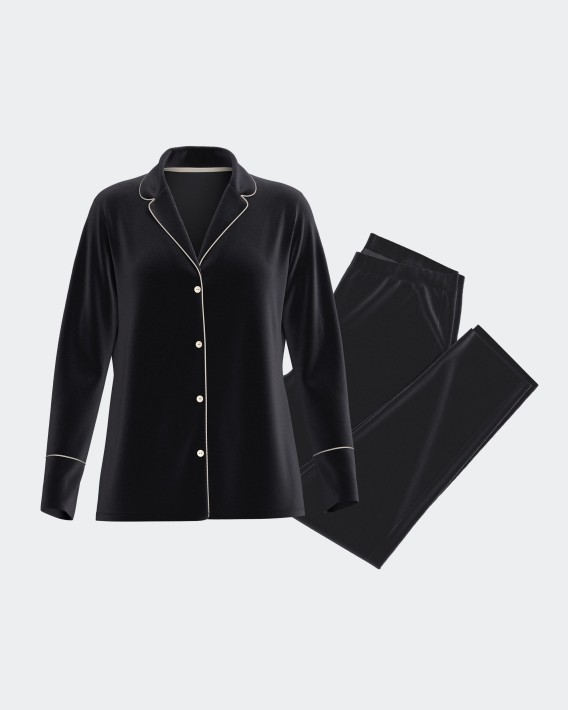 Women's velvet pyjama in Cotton Modal