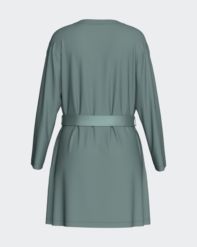 short grey dressing gown Womens in modal - O01-IM8621O0100-GN105 Color_Light Pink