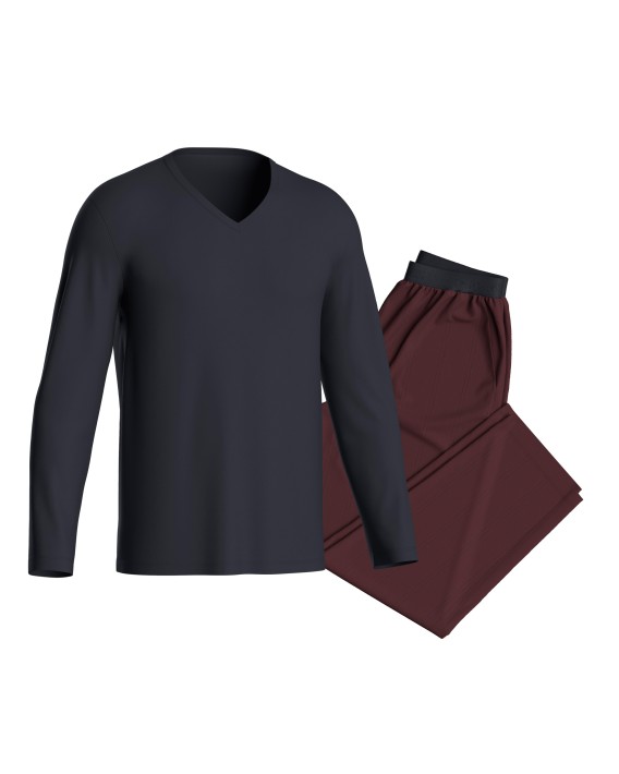 Pyjama with woven pants