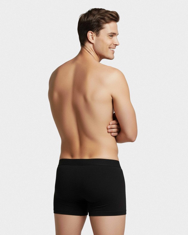 Boxer boutonnée en coton élasthanne