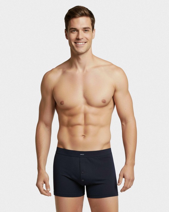 Boxer de homem com botões Cotton Stretch