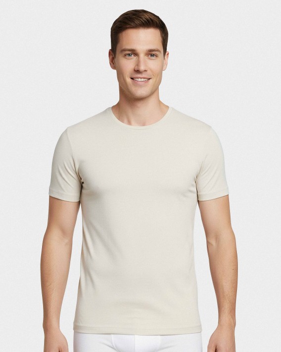 T-shirt interior de hombre en Lana Lyocelll