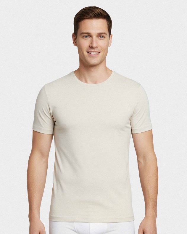 T-shirt interior de hombre en Lana Lyocelll