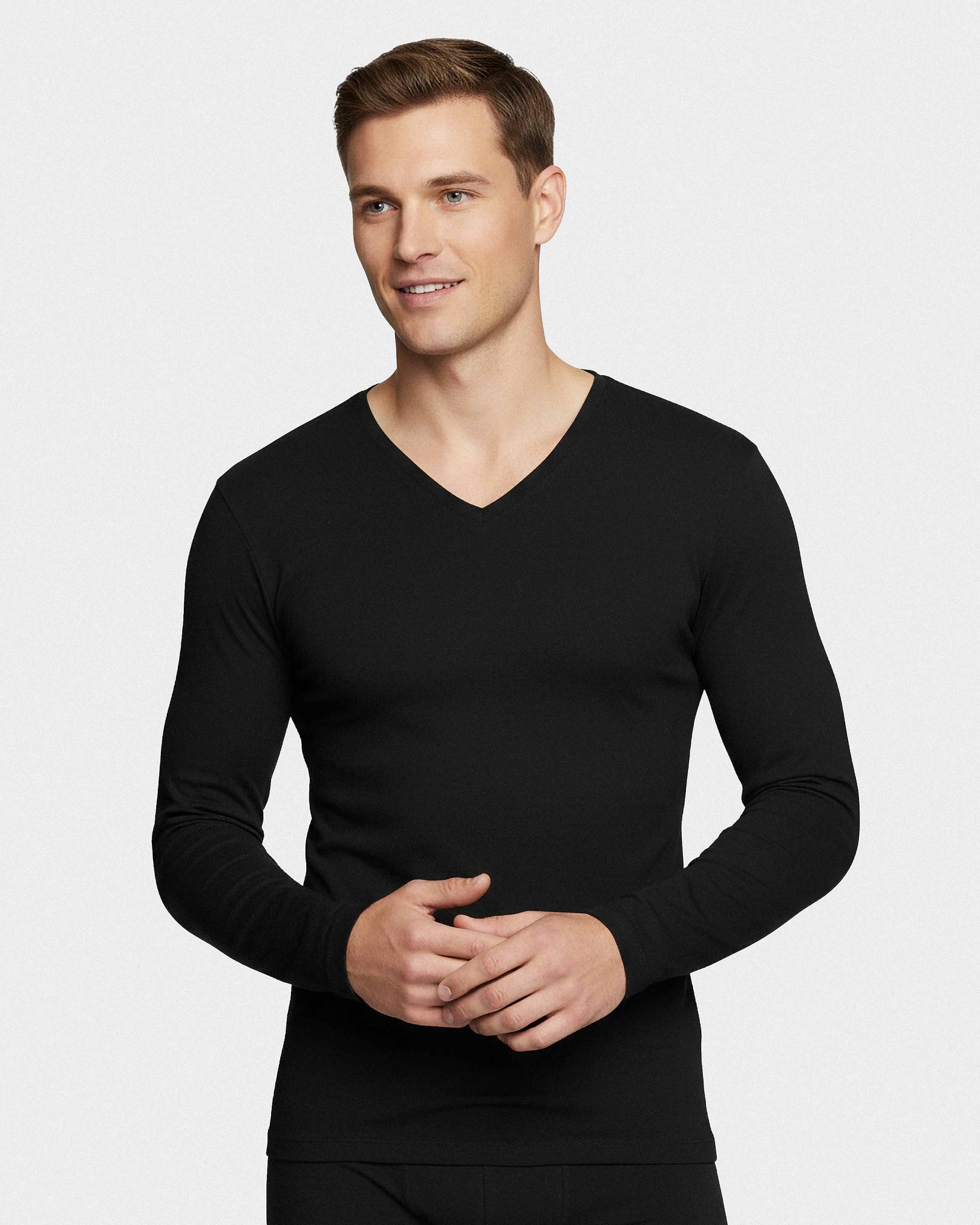 T-shirt long sleeves of man in Wool Lyocell
