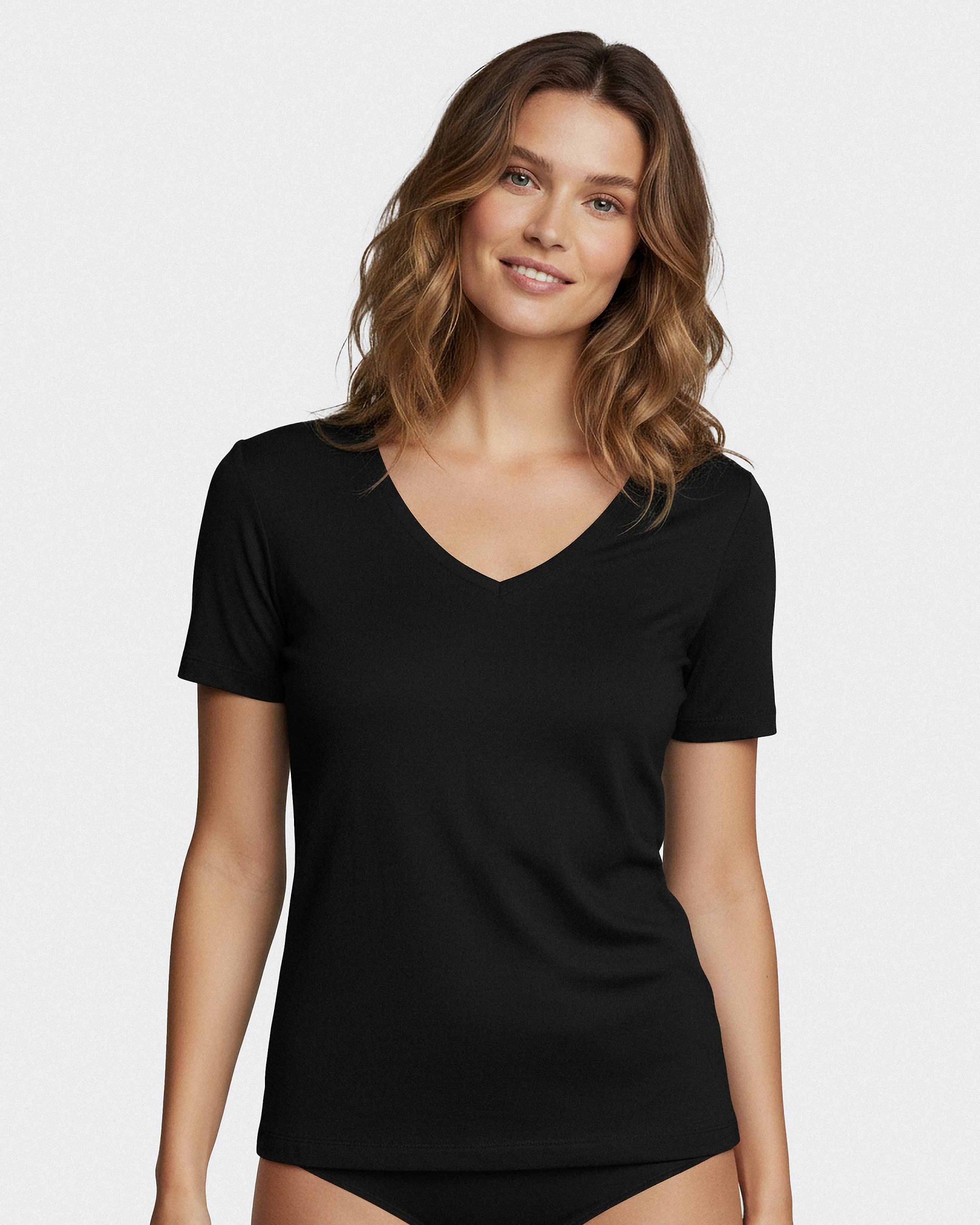 T-shirt interior de mulher em Lã Lyocell