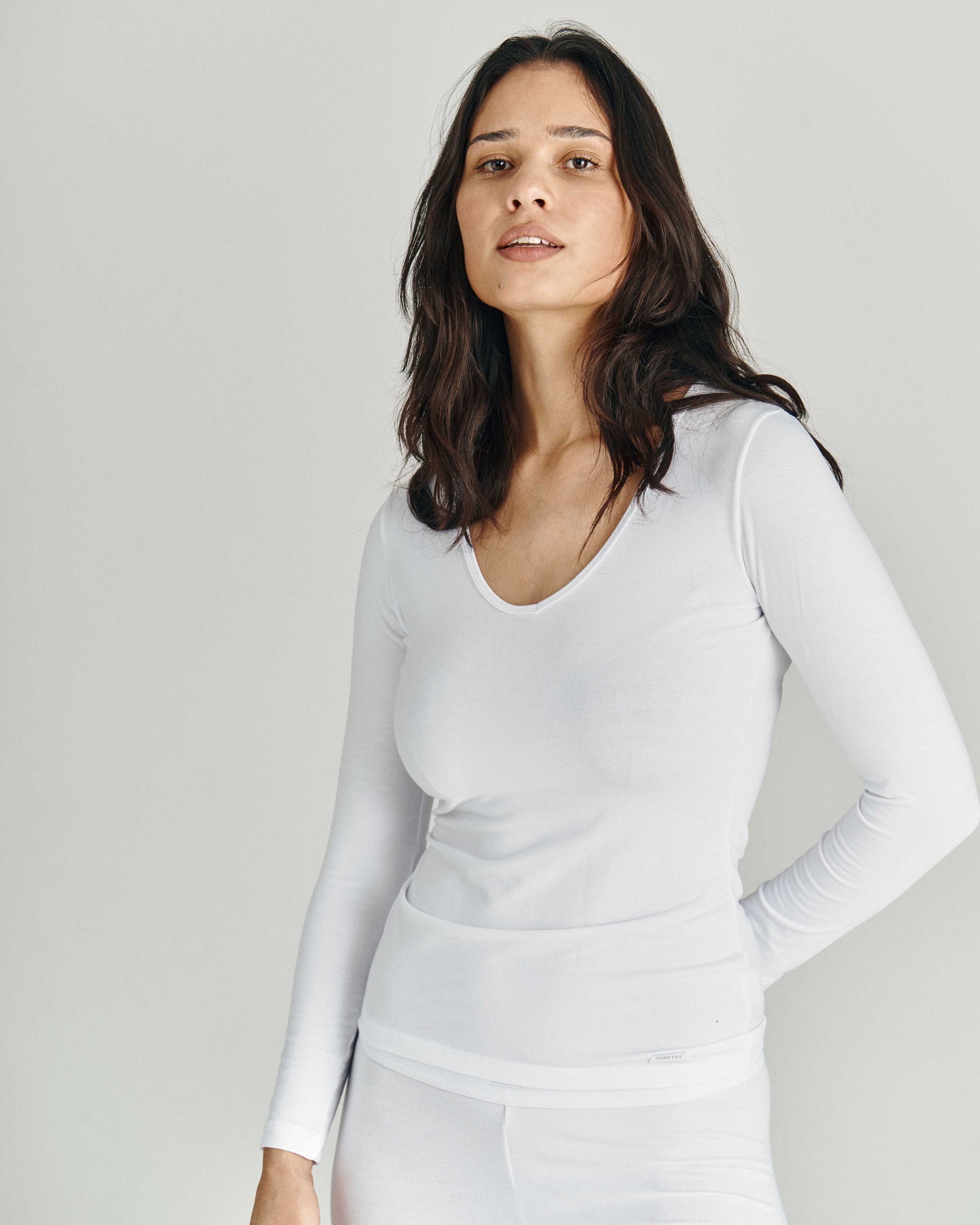 Long Sleeve T-Shirt V Neck Thermo