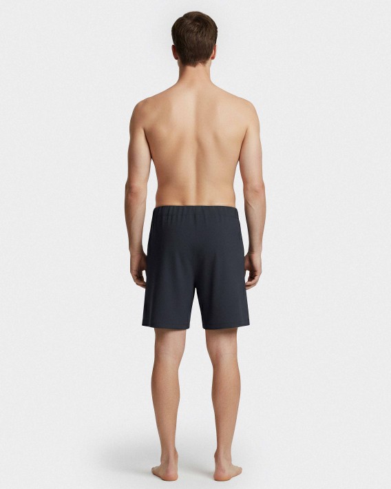 Shorts i bl�dt og l�kkert lyocell og bomuld