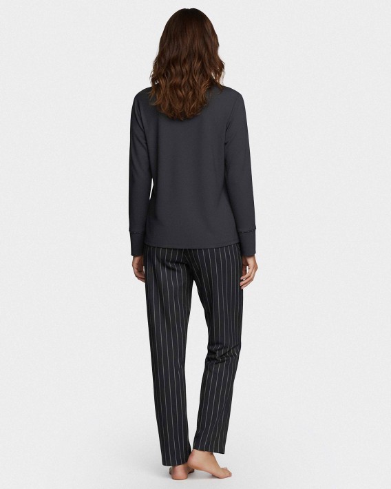 Women's long striped pyjamas in cotton modal