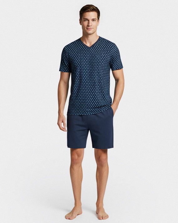 Pijama curto de homem em Algodão