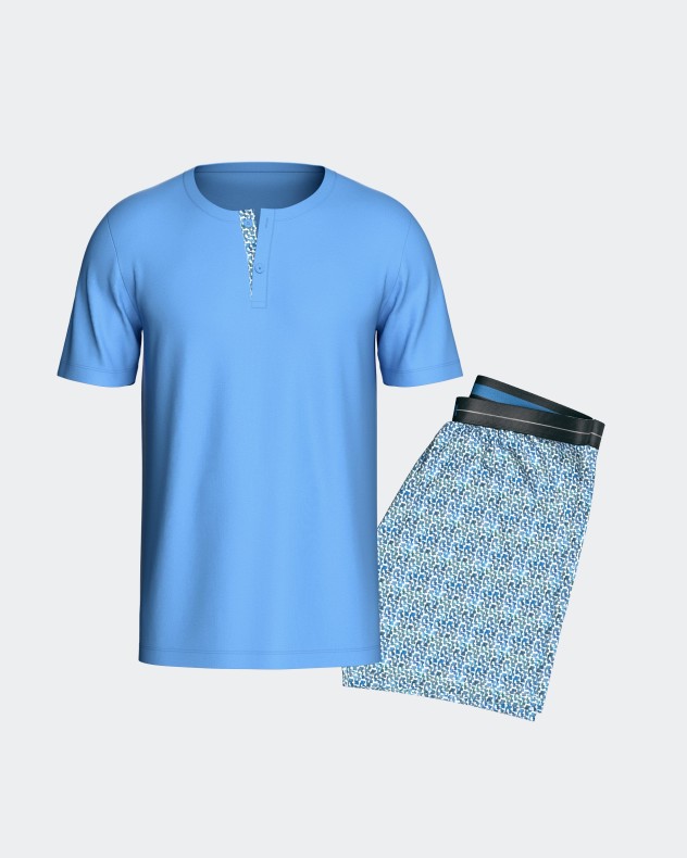 Kurzer Herren-Pyjama aus Baumwolle - Image product