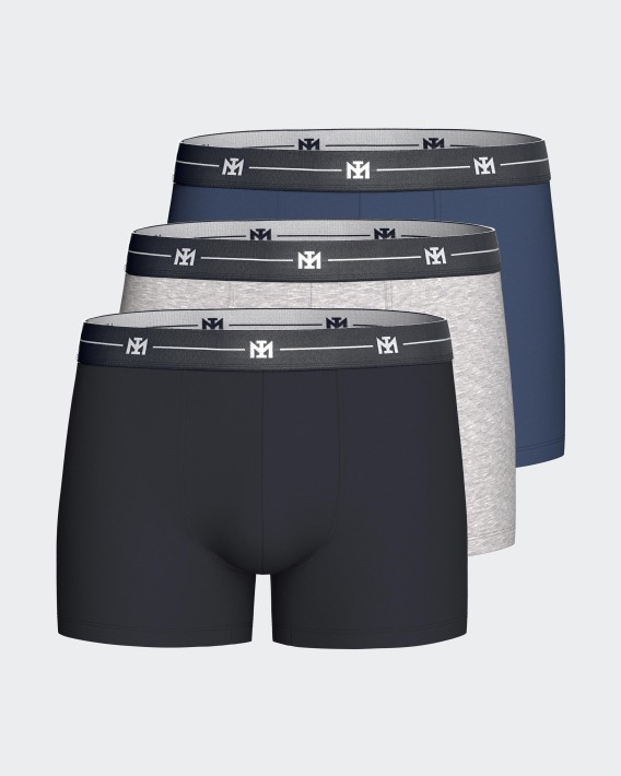 Set 3 einfarbigen Boxershorts aus Baumwolle