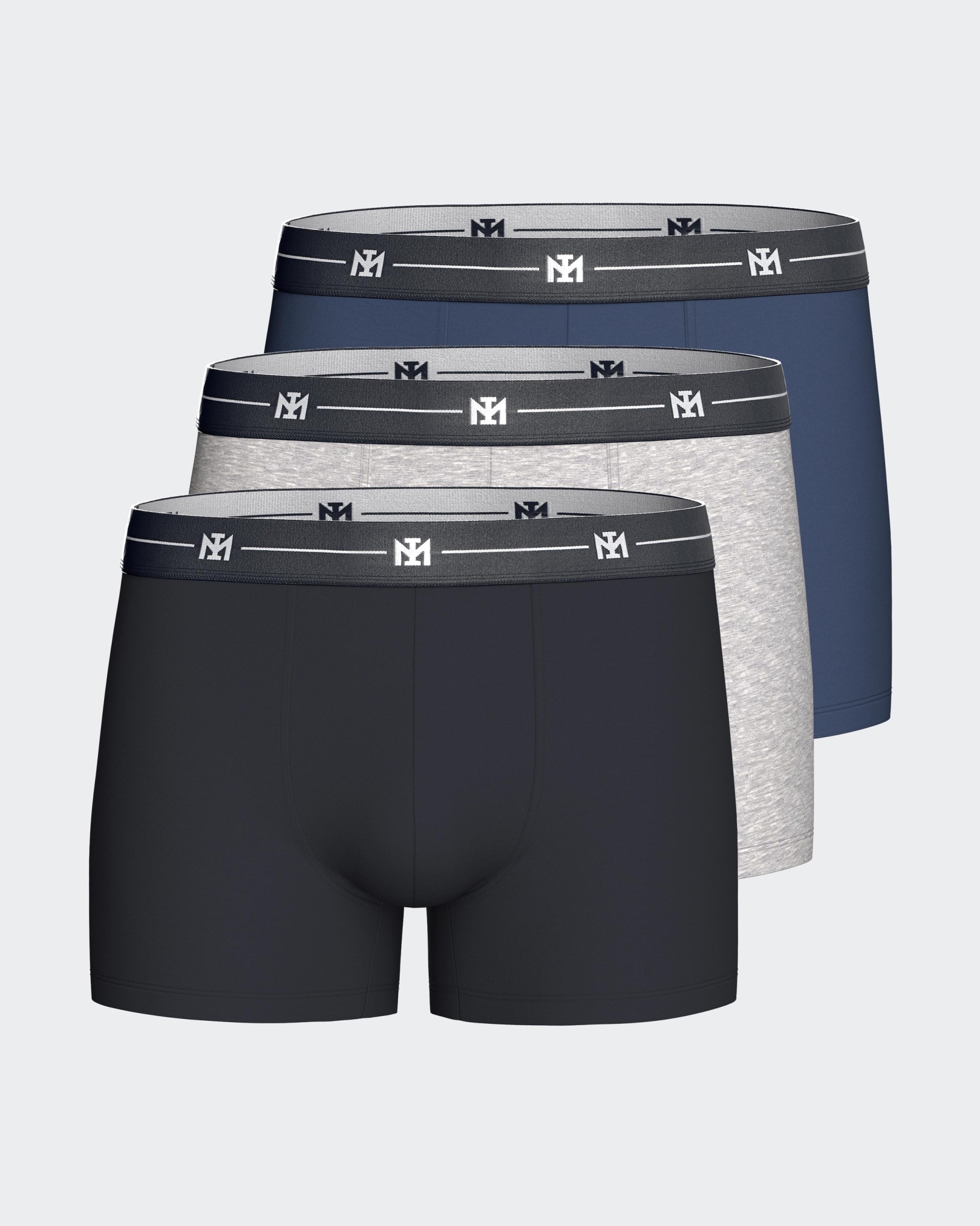 Set 3 einfarbigen Boxershorts aus Baumwolle