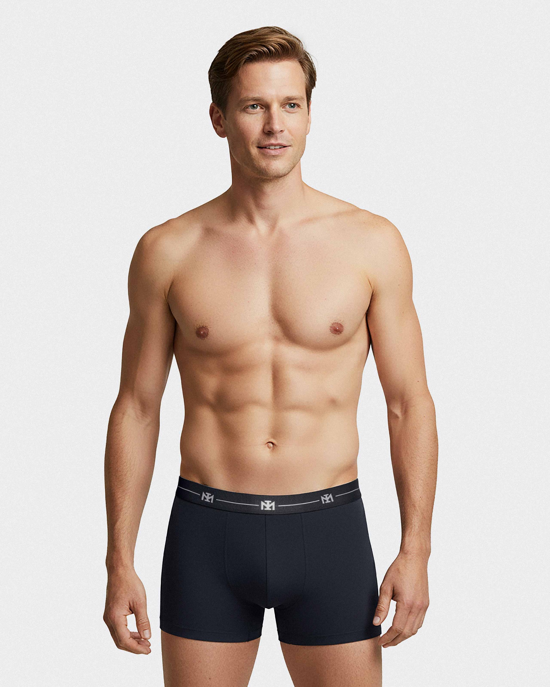 Set 3 einfarbigen Boxershorts aus Baumwolle