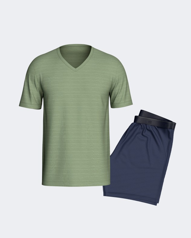 Pijama corto de hombre en Algodón Modal - Image product