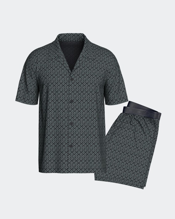 Pijama corto con botones de hombre en Lyocell