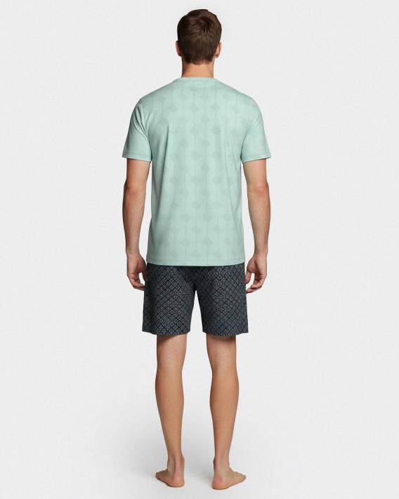 Men's printed short pyjama in Lyocell