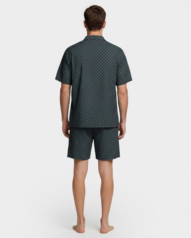 Pyjama court avec boutons d'homme en Lyocell