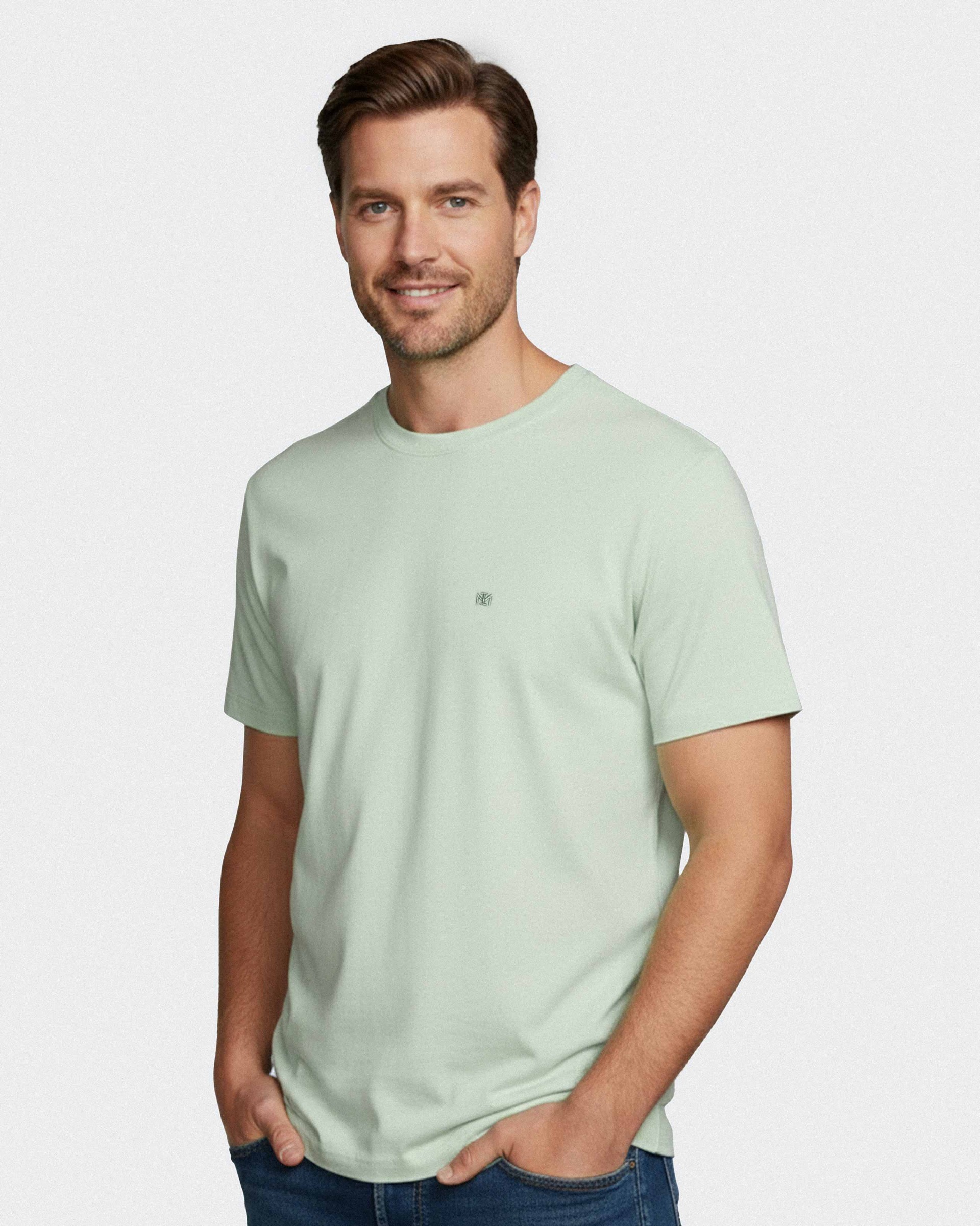 Einfarbiges Herren-T-Shirt aus 100 % Baumwolle
