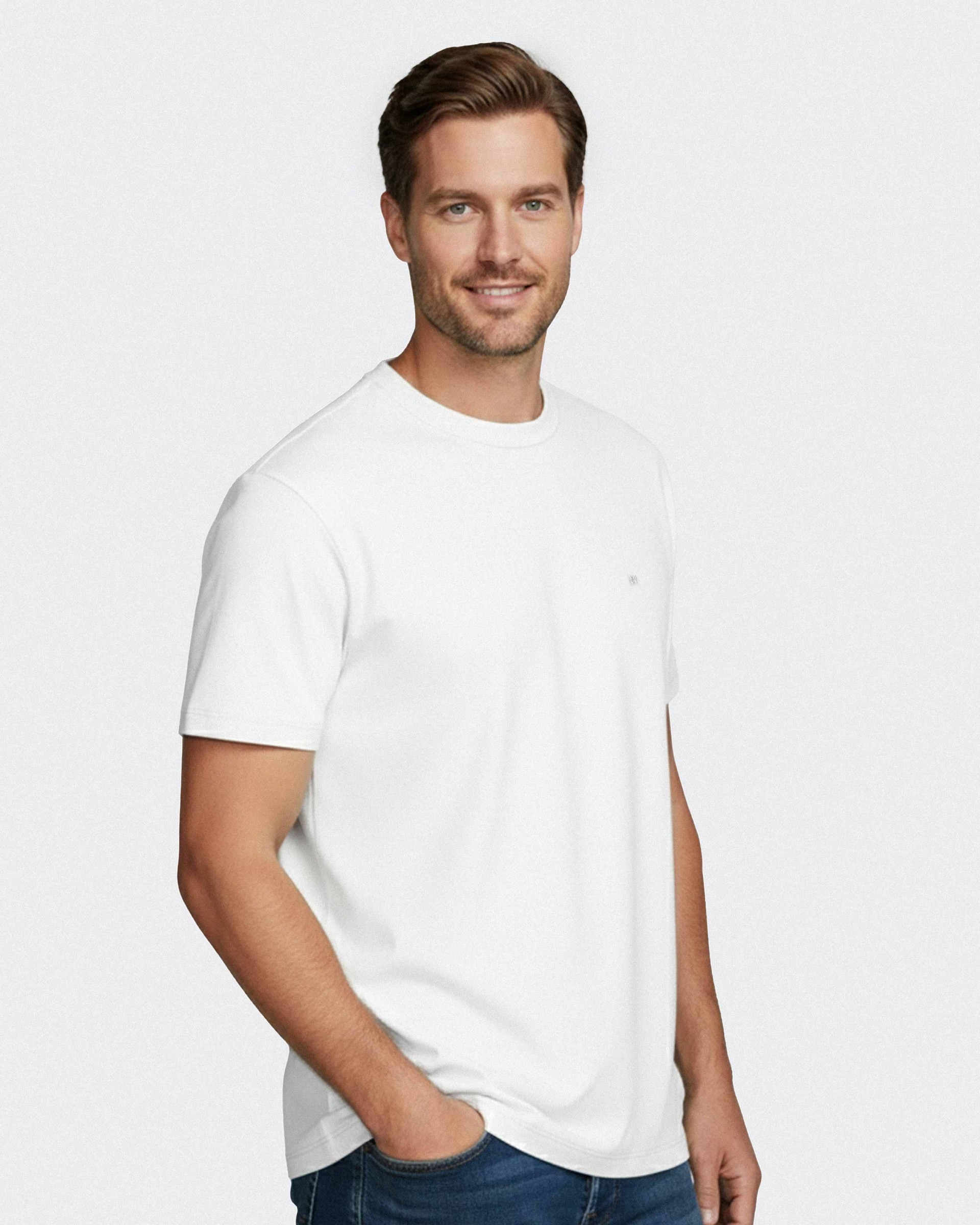 Einfarbiges Herren-T-Shirt aus 100 % Baumwolle
