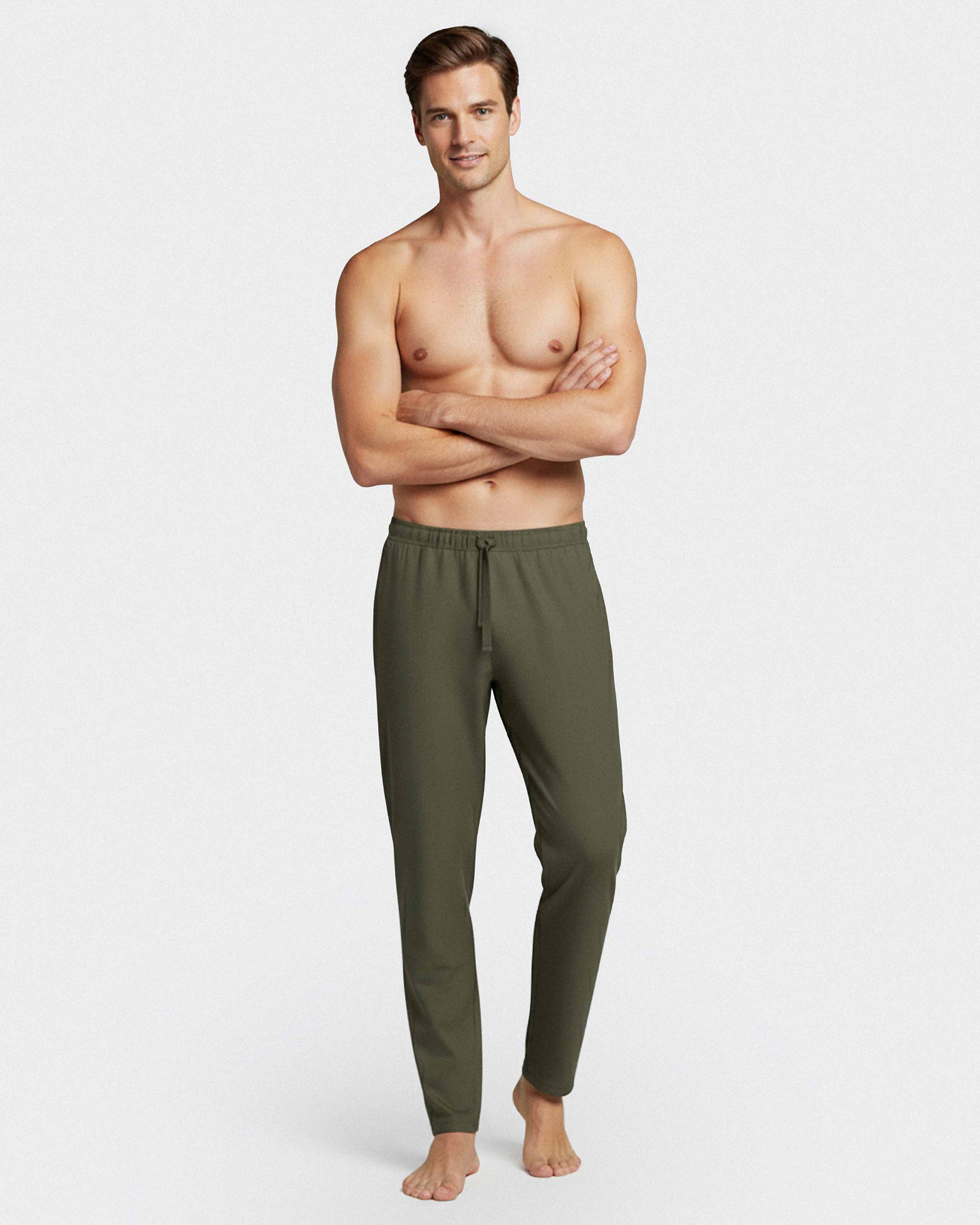 Men's plain trousers in cotton lyocell