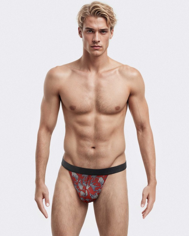 Herren-String mit Print aus Lyocell
