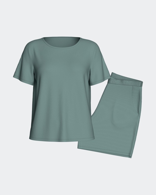 Kort pyjamas i bl�d modal