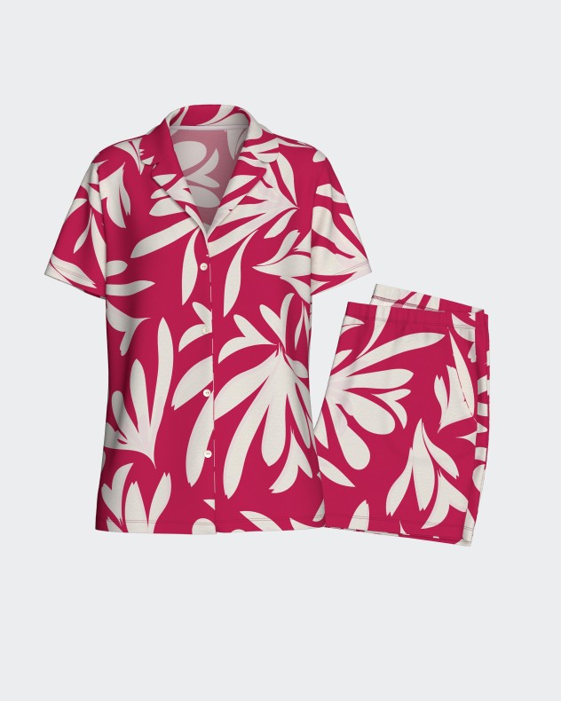 Pyjama court pour femme avec boutons en Lyocell - Image product