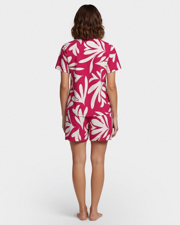 Pyjama court pour femme avec boutons en Lyocell