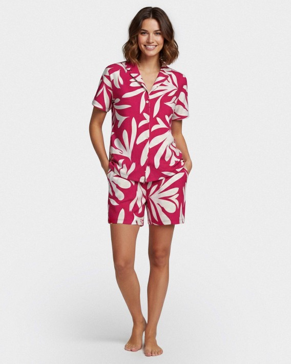Pijama corto de mujer con botones en Lyocell