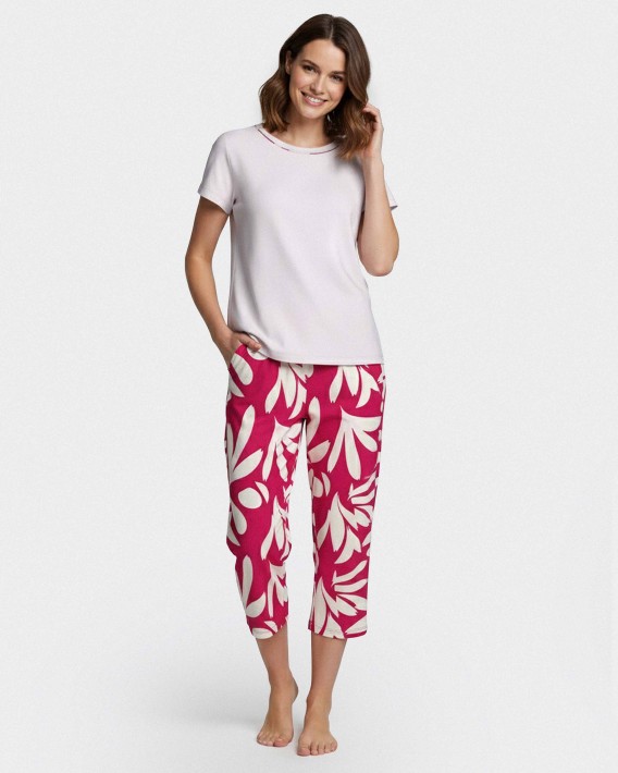 Pijama curto de mulher estampado em Lyocell