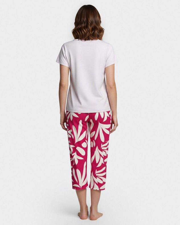 Pyjama court pour femme à imprimé en Lyocell