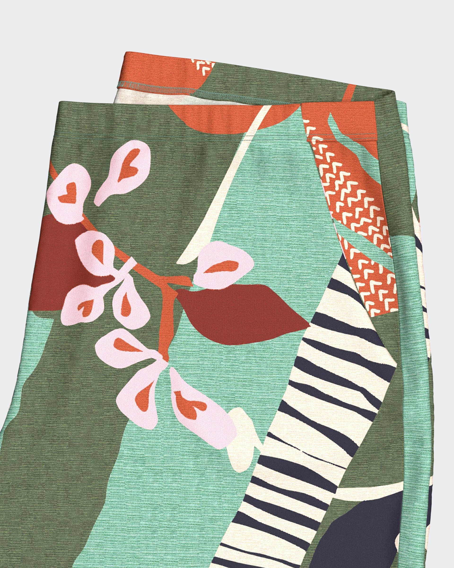 Pijama curto com estampado botânico em Modal