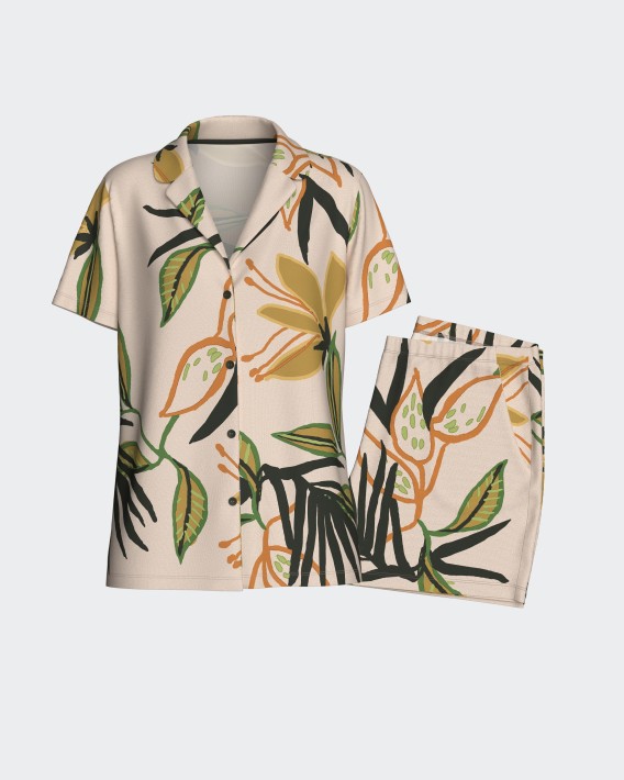 Damen-Kurzpyjama aus Lyocell mit Kn�pfen