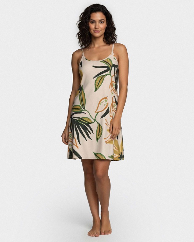 Chemise de nuit courte à imprimé en Lyocell