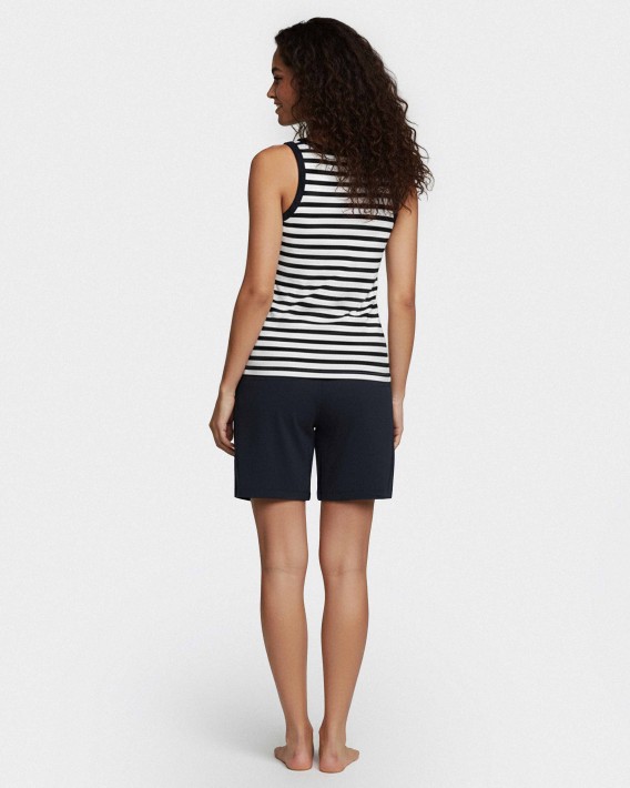 Pyjama court pour femme à rayures en Coton