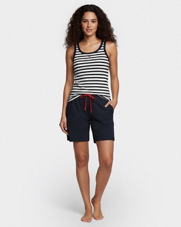 Women's short striped pyjamas in cotton
