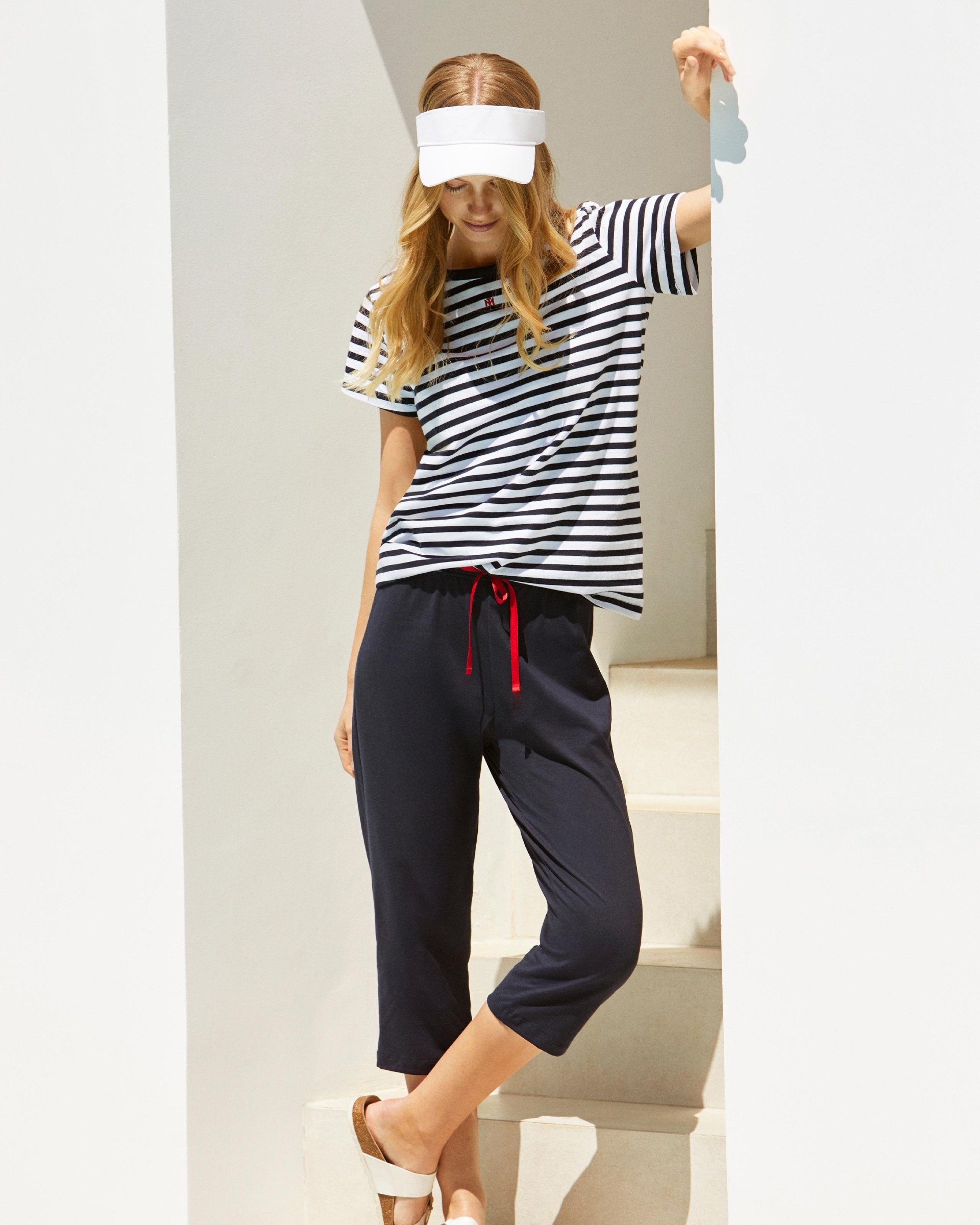 Pijama de mujer a rayas de algodón