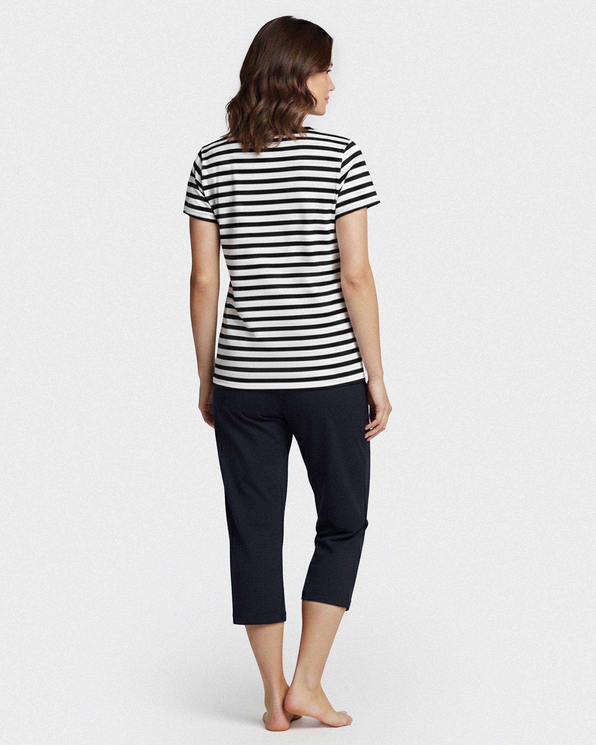 Pijama de mujer a rayas de algodón