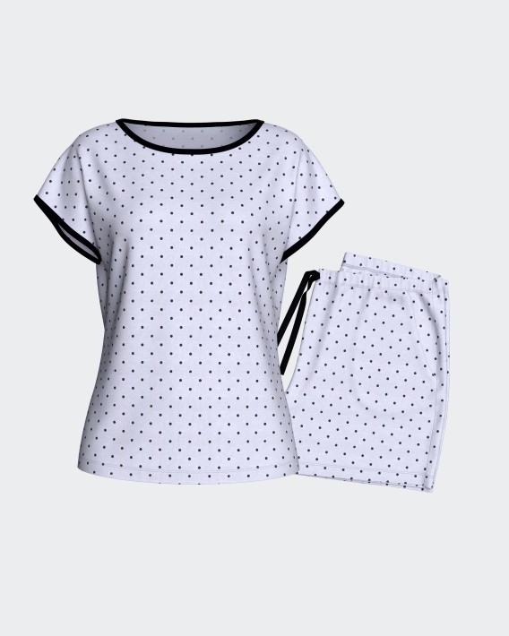 Kurzer Damen-Pyjama aus Modal mit Pünktchenmuster