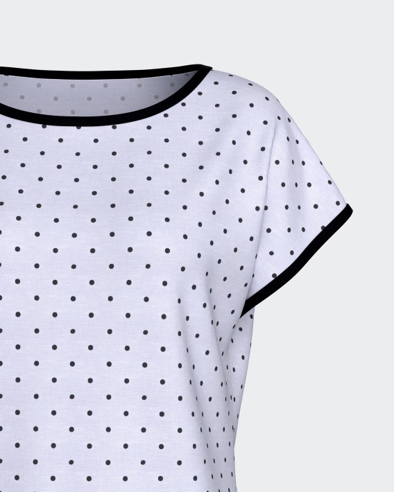 Kurzer Damen-Pyjama aus Modal mit Pünktchenmuster