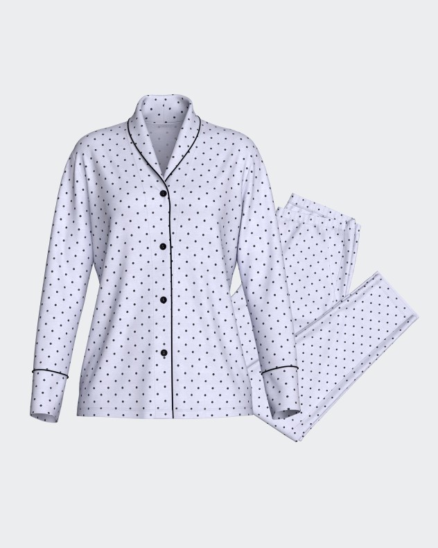 Pijama largo de mujer con botones en Modal - Image product