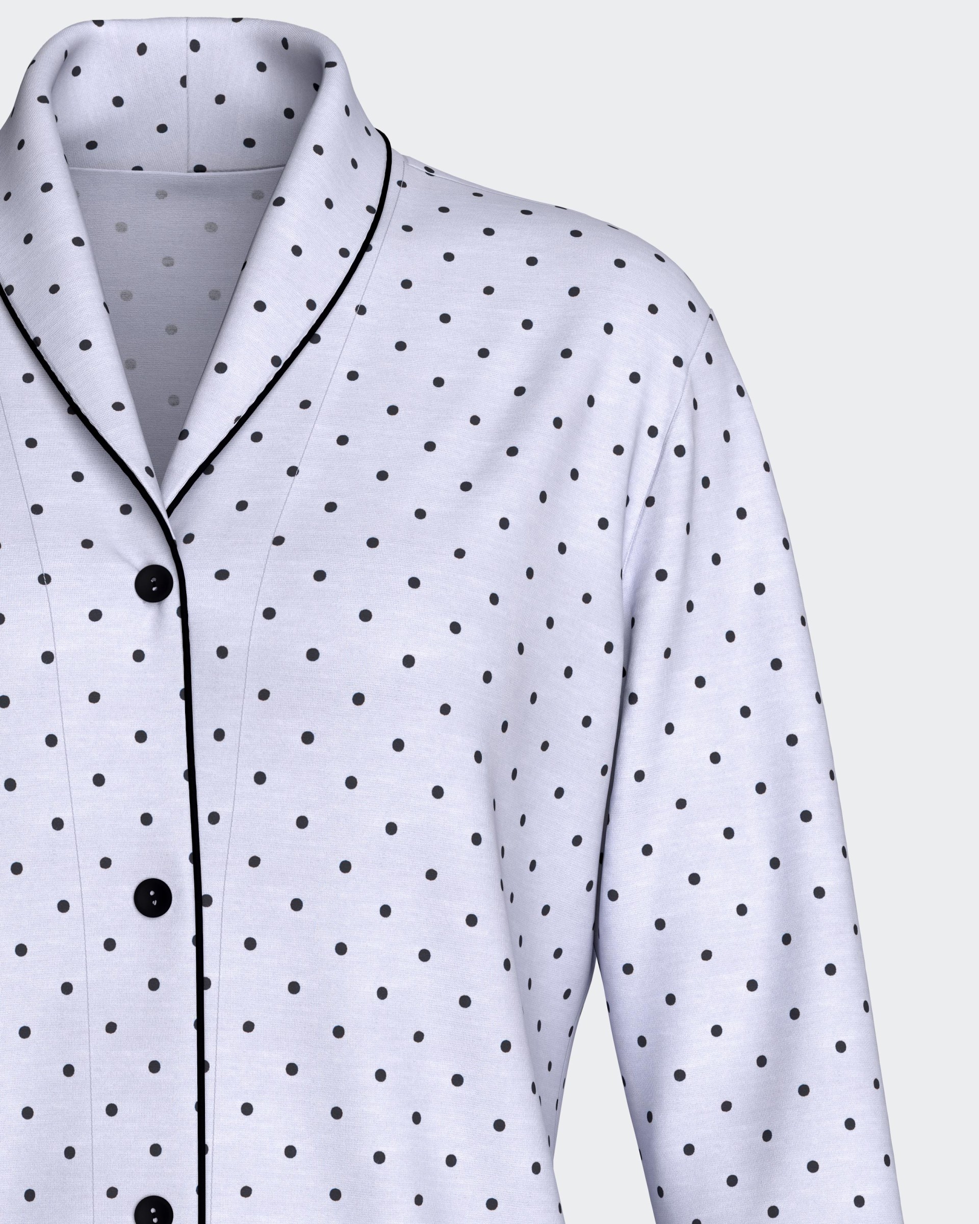 Langer Damen-Pyjama aus Modal mit Knöpfen