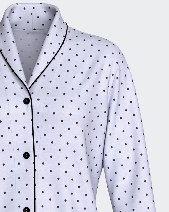 Langer Damen-Pyjama aus Modal mit Kn�pfen