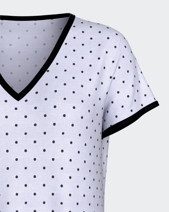 Camisa de dormir às bolinhas em Modal