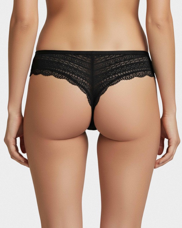 Tanga de Lyocell con detalle de encaje
