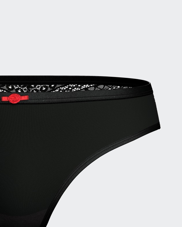 Tanga de Lyocell con detalle de encaje