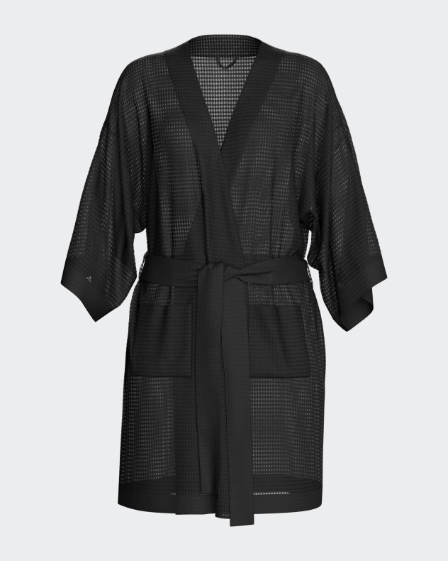 Short kimono-style women's dressing gown - Image product