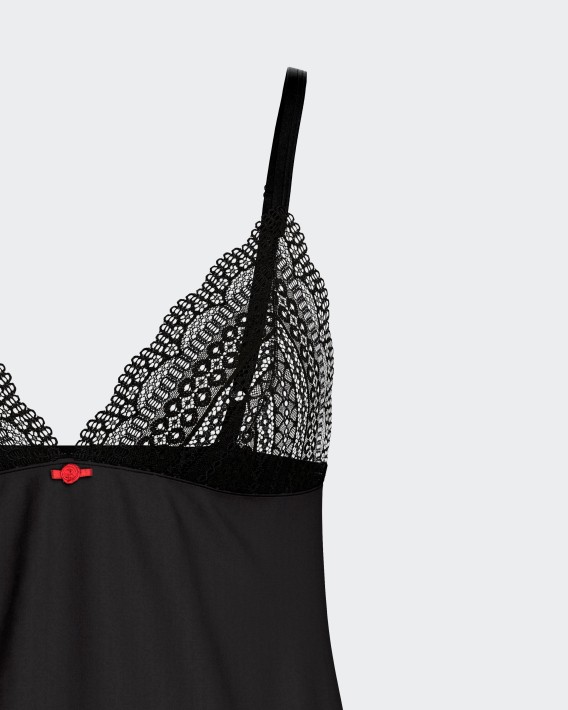 Camisa de al�as em Lyocell com detalhe em renda